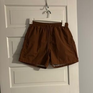 Brown Casual Swim Trunks